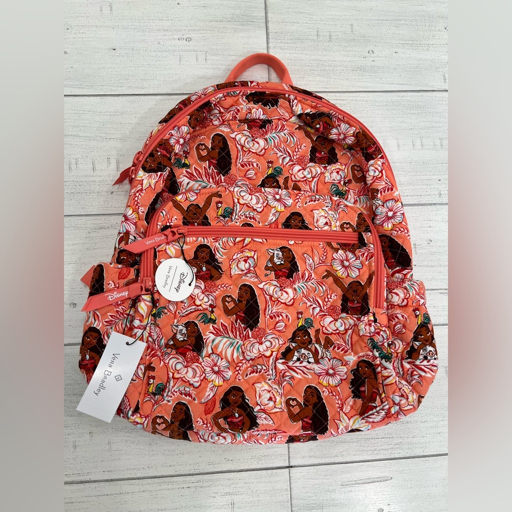 New Vera Bradley x Disney Campus Backpack Moana Adventure NWT in Cotton - Picture 4 of 15